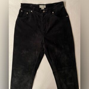 Genuine Washable Suede Leather Jeans 12 5-Pocket Straight Leg St. John’s Bay